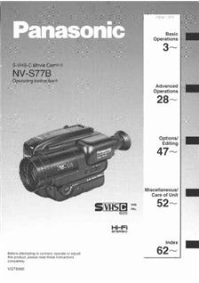 Panasonic NV DS 77 B manual. Camera Instructions.